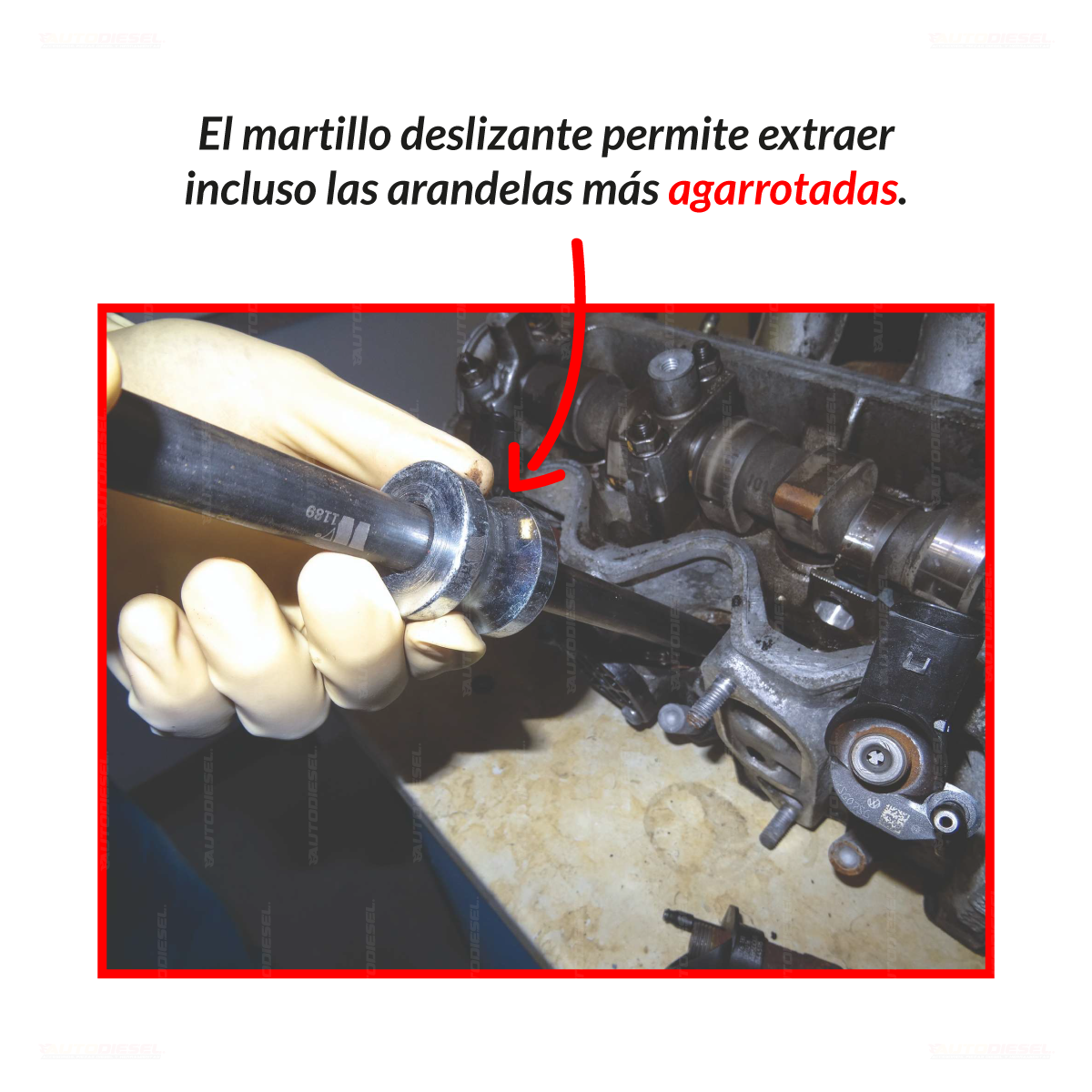 Extractor de sello de cobre del inyector diesel, extractor de arandelas 1189-WW