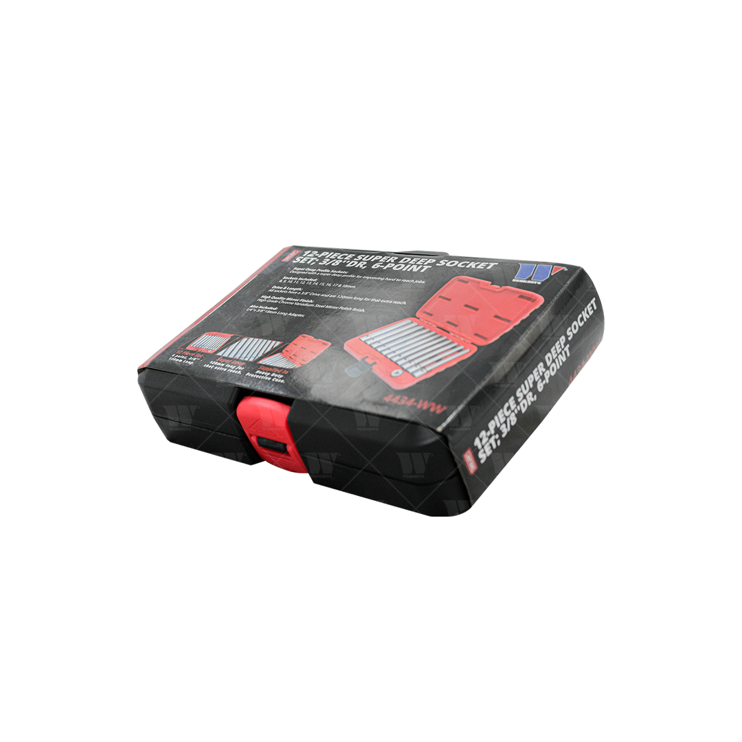 Juego de dados largos; Súper profundo, 3/8''dr, 6 puntas, 12 piezas 4434-WW