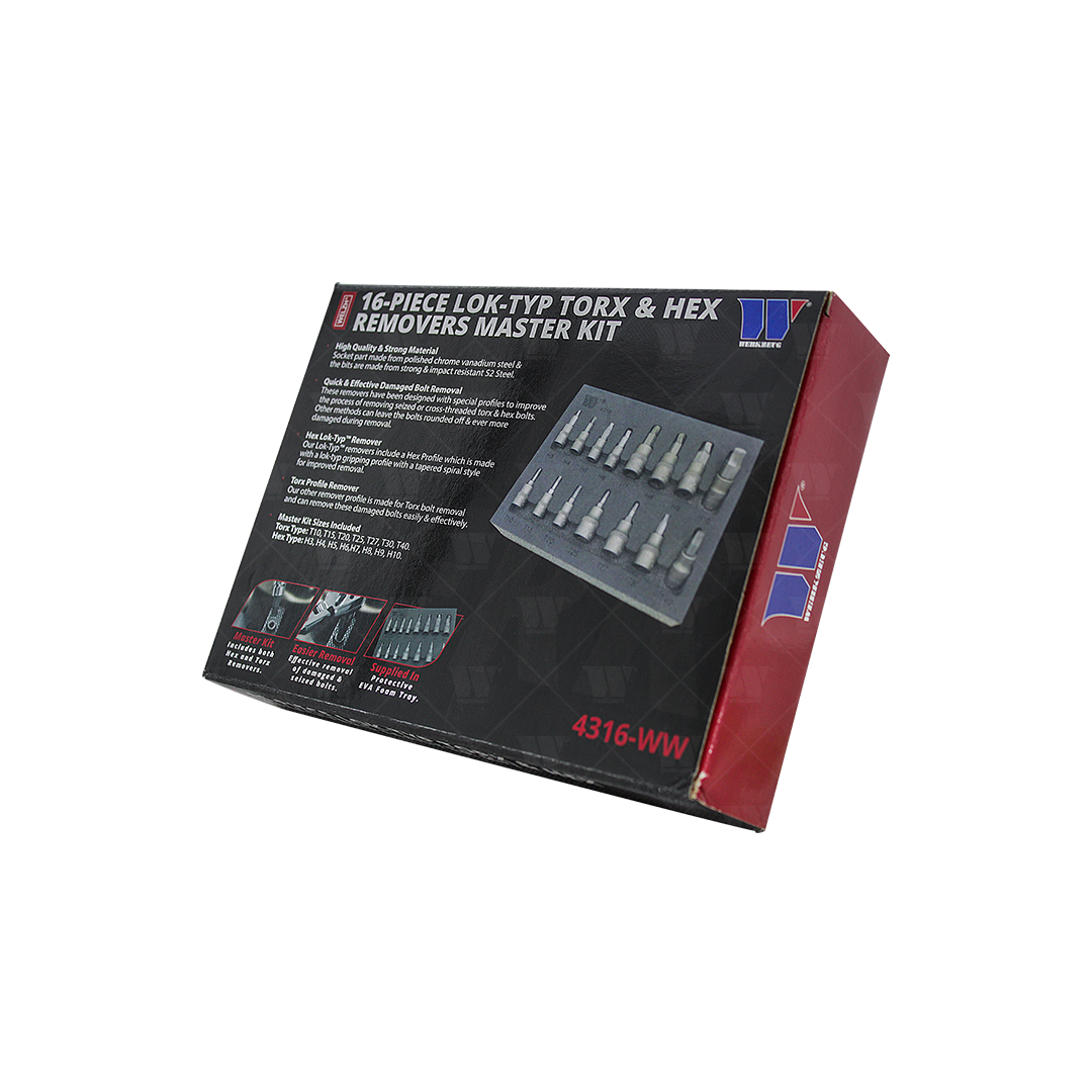 Removedores Torx® y hexagonales Lok-Typ™ de 15 piezas, kit maestro 4316-WW