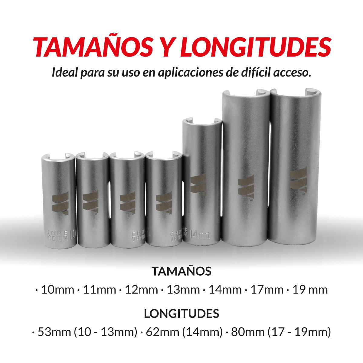 Juego de dados de difícil acceso; 3/8" de 7 piezas 44362-WW