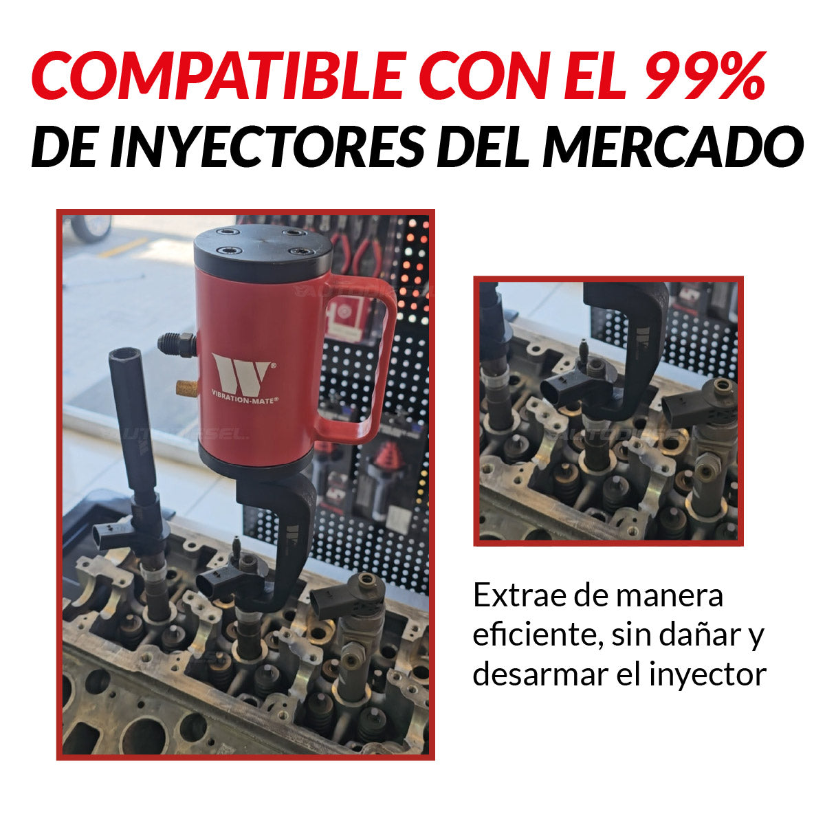 Extractor neumático para inyectores diesel; Welzh Vibración Mate 4591-WW