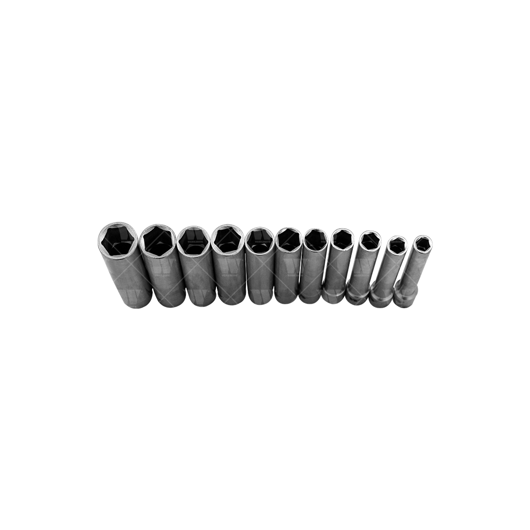 Juego de dados largos; Súper profundo, 3/8''dr, 6 puntas, 12 piezas 4434-WW