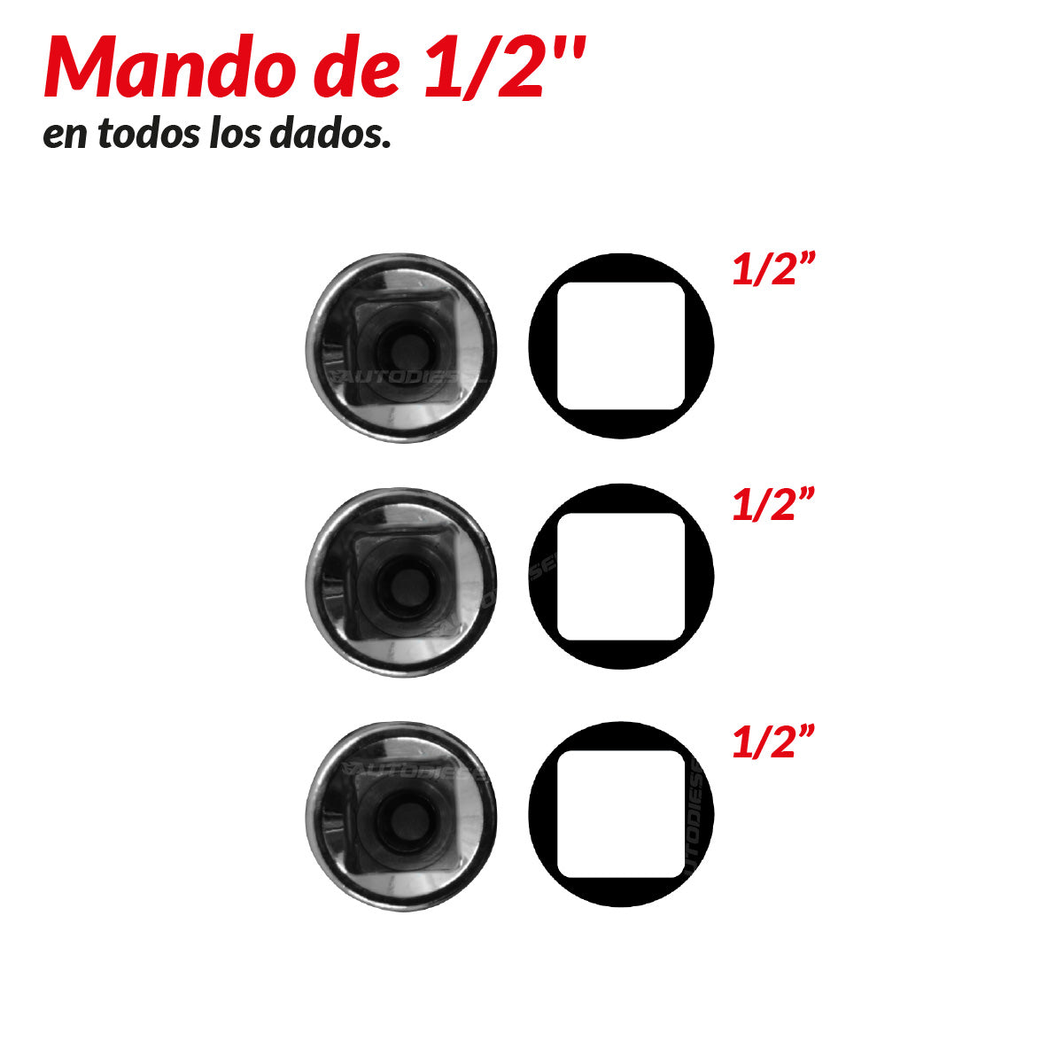 Juegos de dados con puntas de 1/2'' de 88 piezas 800072-UTC