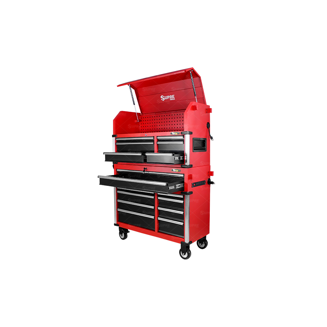 POWER X - Gabinete para herramientas con ruedas - 16 cajones