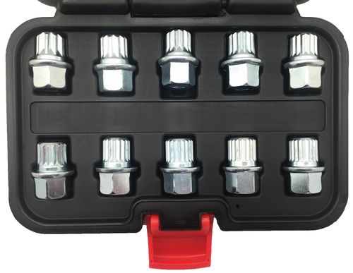 Llaves de Tuercas de Seguridad para Ruedas; VAG - Juego de 10 Piezas para Golf/Polo/Siroco/Jetta/A4/A5/A6