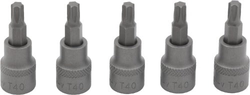 Vaso para Puntas; Juego de 5 Puntas Torx, Acero S2, T40 3/8'' de carraca 2868-WW