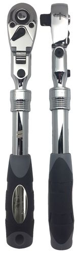Carraca; telescópica, cabeza flexible y bloqueable, 3/8''dr