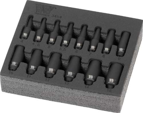 Juego de Dados; 14 Piezas para Impacto, Dados Profundos, 1/4'' de Carraca