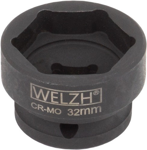 Vaso de impacto (10 mm corto); 6 puntos, 1/2'', 24 mm