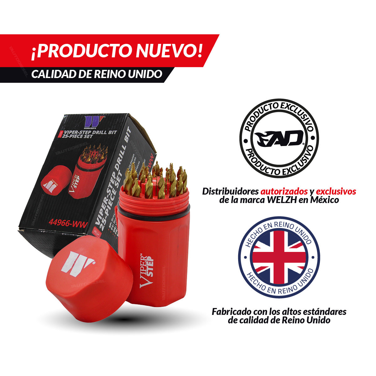 Broca escalonada Viper; Juego de 25 piezas 44966-WW