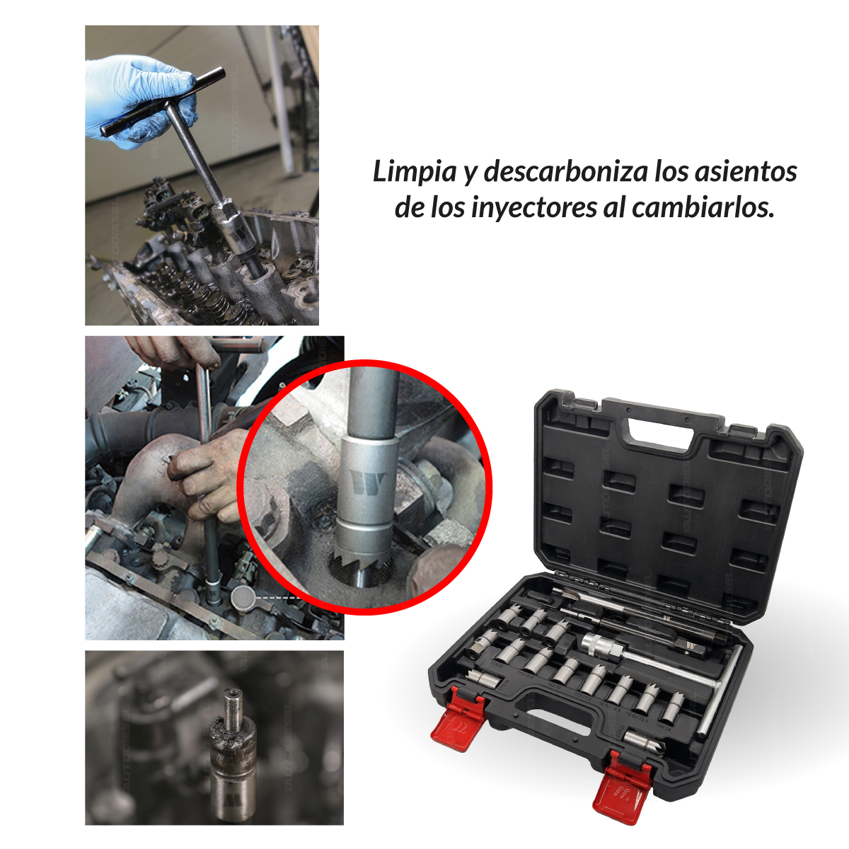 Limpiadores de asientos de inyectores; 17 piezas 1014-2-WW