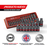 Juego de Dados con Puntas Torx Bit, Acero SE-V, T6-T70 1165-1-WW
