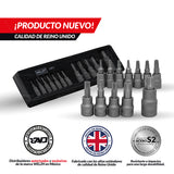 Juego puntas Torx de 12 piezas T8H-T60H S2 Acero zincado 1165-3-WW