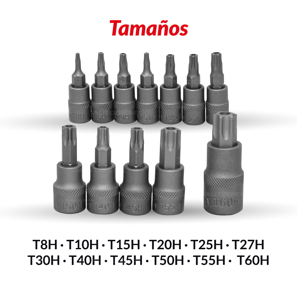 Juego puntas Torx de 12 piezas T8H-T60H S2 Acero zincado 1165-3-WW