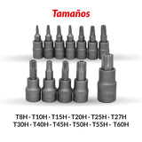Juego puntas Torx de 12 piezas T8H-T60H S2 Acero zincado 1165-3-WW