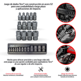 Juego de Dados, Torx® 3/8'', E4-E24, Acero S2 1165-4-WW