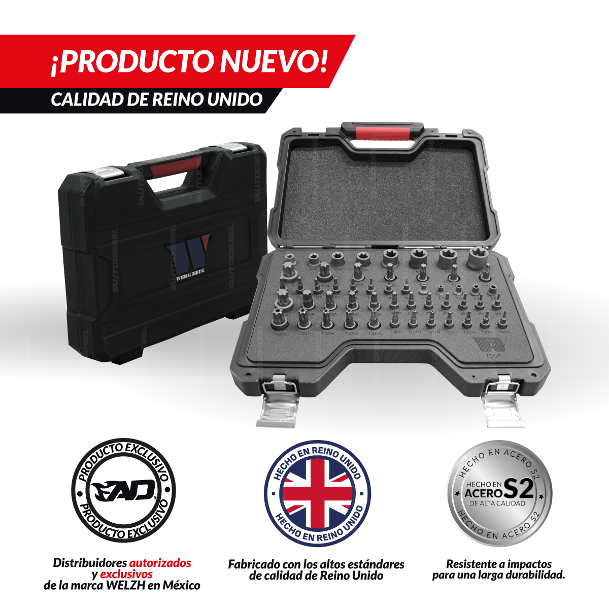 Juego maestro de dados con puntas Torx,de impacto, Acero S2 1165-WW