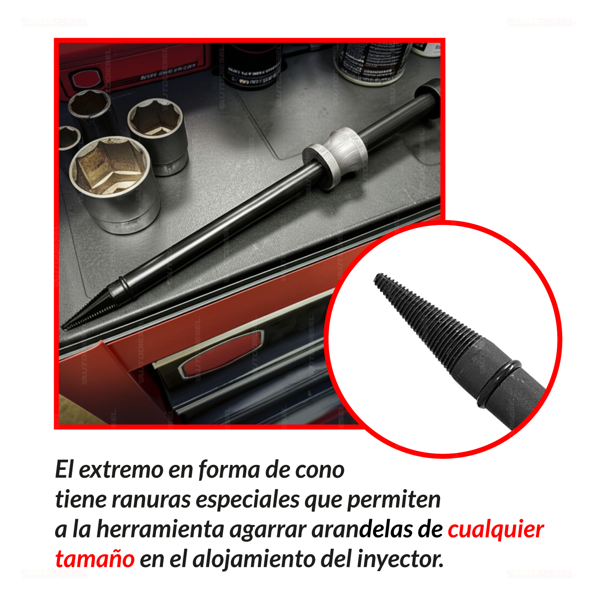 Extractor de sello de cobre del inyector diesel, extractor de arandelas 1189-WW