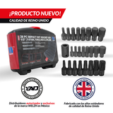 Juego de llaves de vaso; Impacto, 1/2'', Torx, hexagonal y estriado 3545-WW