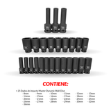 Juego Maestro de Dados de Impacto; Master Dynamic-Wall-Drive, impacto, 1/2''dr 3930-WW