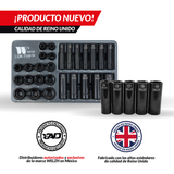 Juego de enchufes impacto 8-19 mm Lok-Typ; 3/8'', profundo y poco profundo 44115-WW