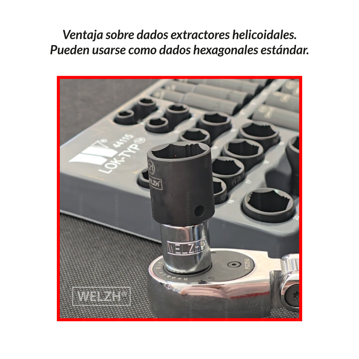 Juego de enchufes impacto 8-19 mm Lok-Typ; 3/8'', profundo y poco profundo 44115-WW