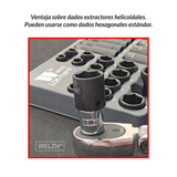 Juego de enchufes impacto 8-19 mm Lok-Typ; 3/8'', profundo y poco profundo 44115-WW