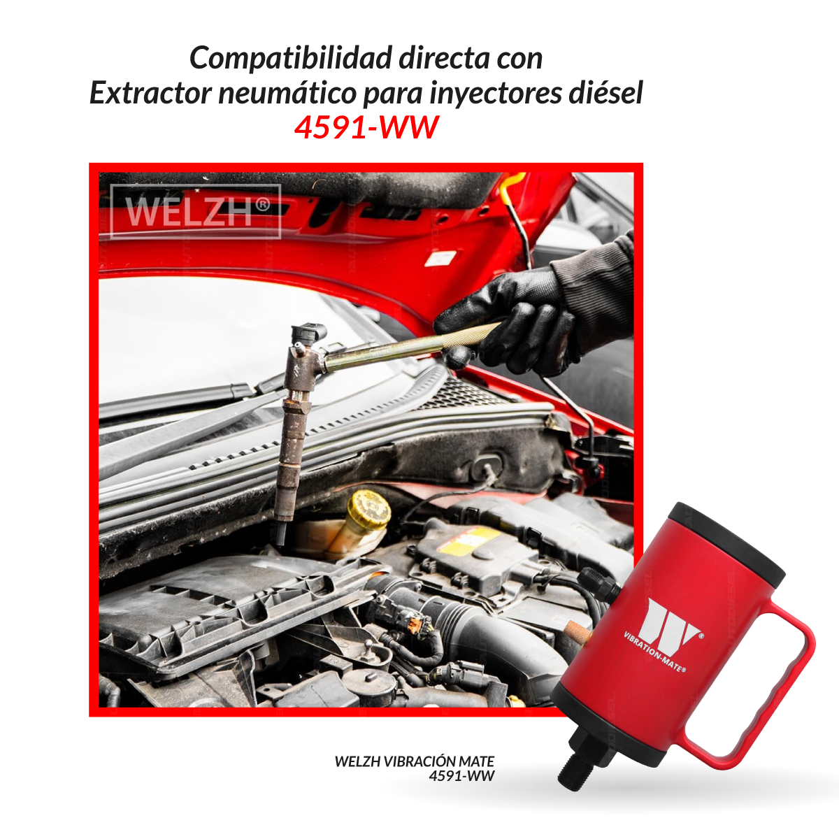 Extractor para inyectores diesel, barras de tracción de inyector; 2 piezas 44823-WW