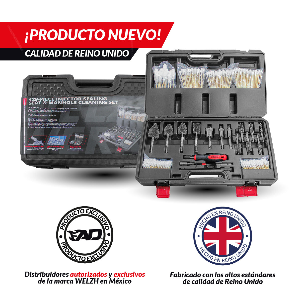 Kit de limpieza de puertos y asientos de inyector de 429 piezas 44880-WW