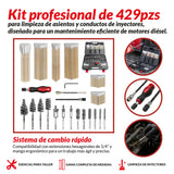 Kit de limpieza de puertos y asientos de inyector de 429 piezas 44880-WW