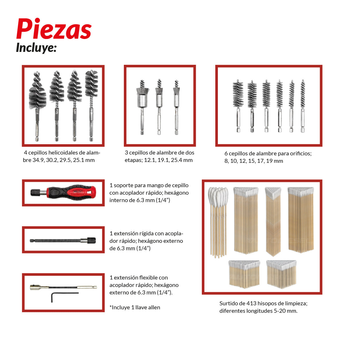Kit de limpieza de puertos y asientos de inyector de 429 piezas 44880-WW