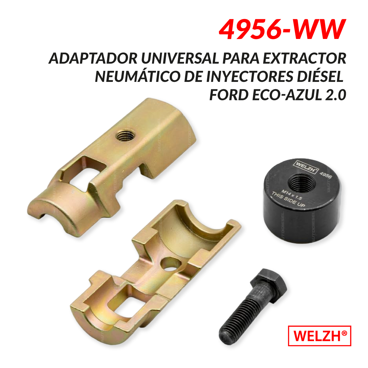 Adaptador universal para extractor neumático,inyectores diesel; Ford Eco-Azul 2.0 4956-WW
