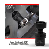 Juego de dados de impacto con nudo; 15 vasos de impacto universales con junta flexible de 1/2''dr, 10-24 mm 5151-WW