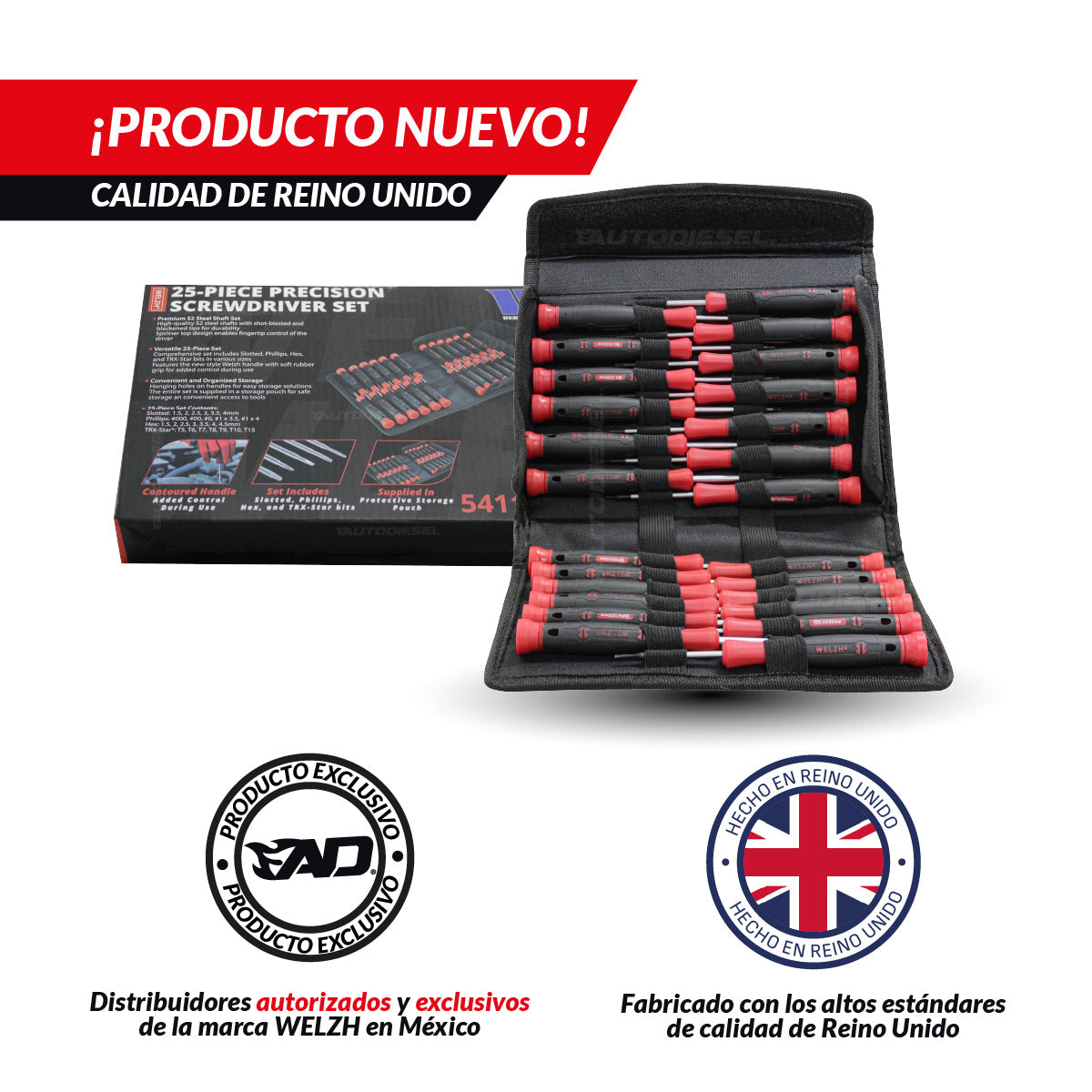 Juego de destornilladores de precisión de 25 piezas 5411-WW