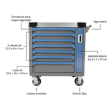 CONFORT - Gabinete para herramientas con ruedas - 7 cajones