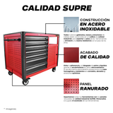 360 - Gabinete para herramientas con mesa de trabajo con ruedas - 12 cajones