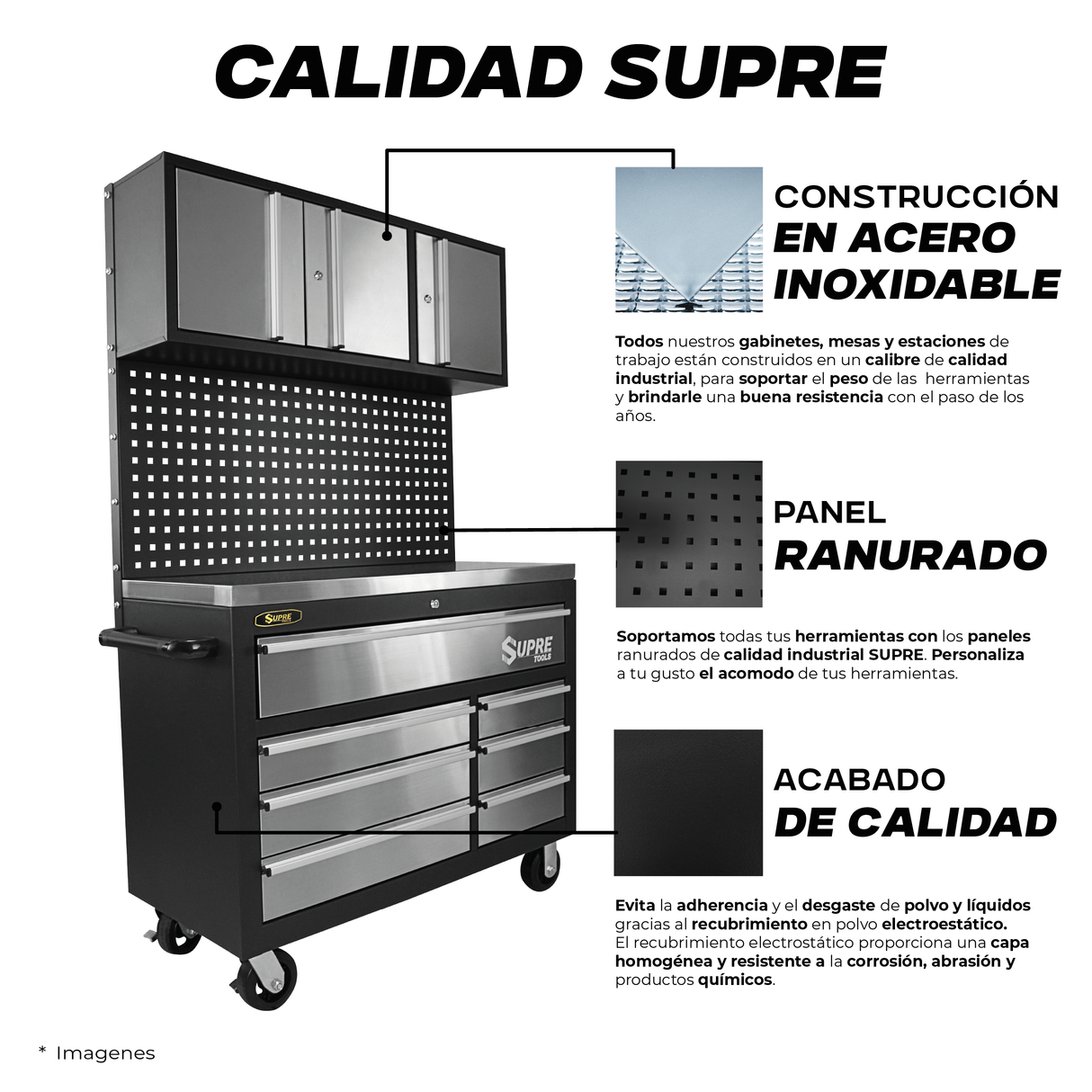 PRO - Estación de trabajo con ruedas - 4 módulos