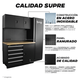 ULTRA - Estación de trabajo 4 piezas con ruedas y mesa de madera