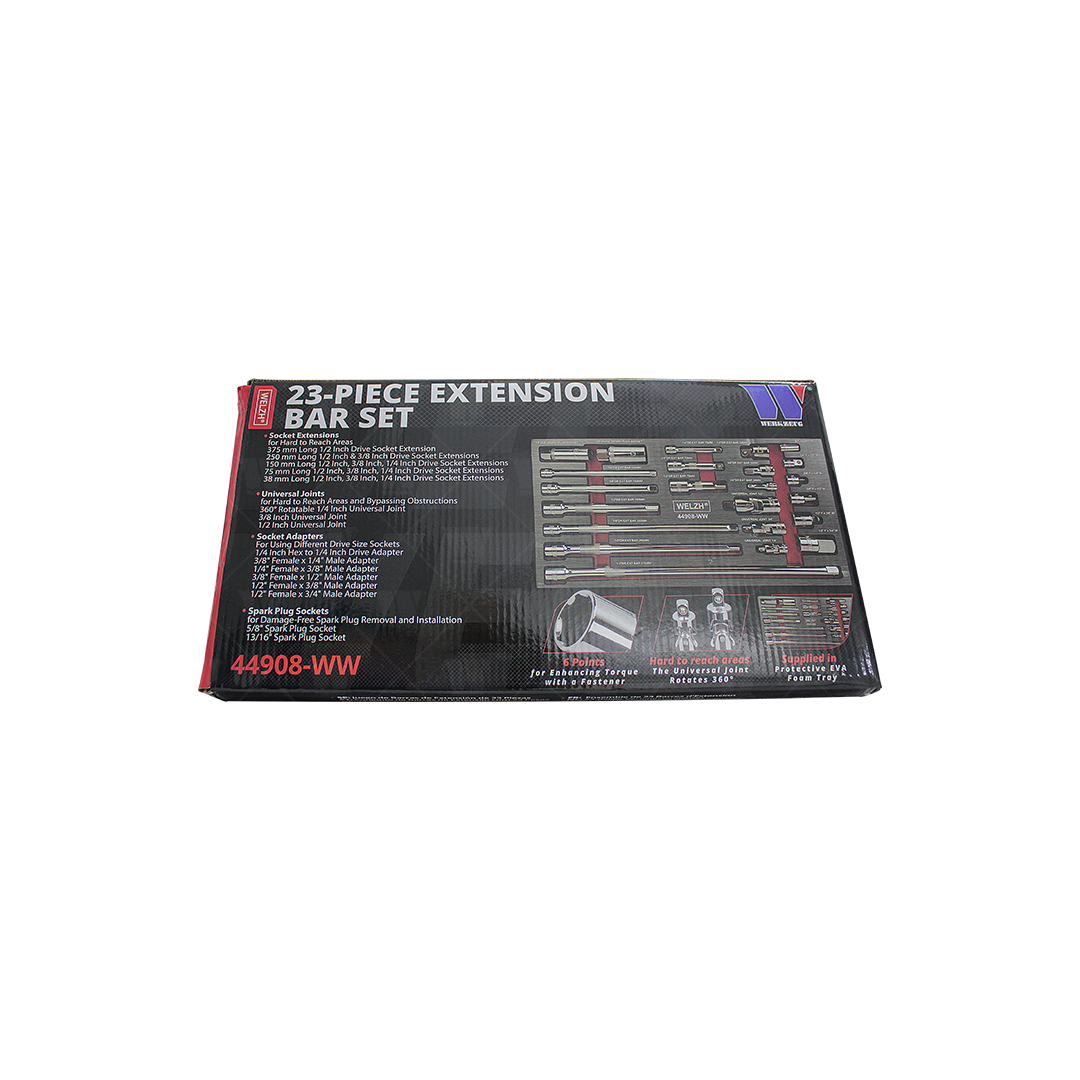 Juego de barras de extensión para matraca y nudos, 23 piezas 44908-WW
