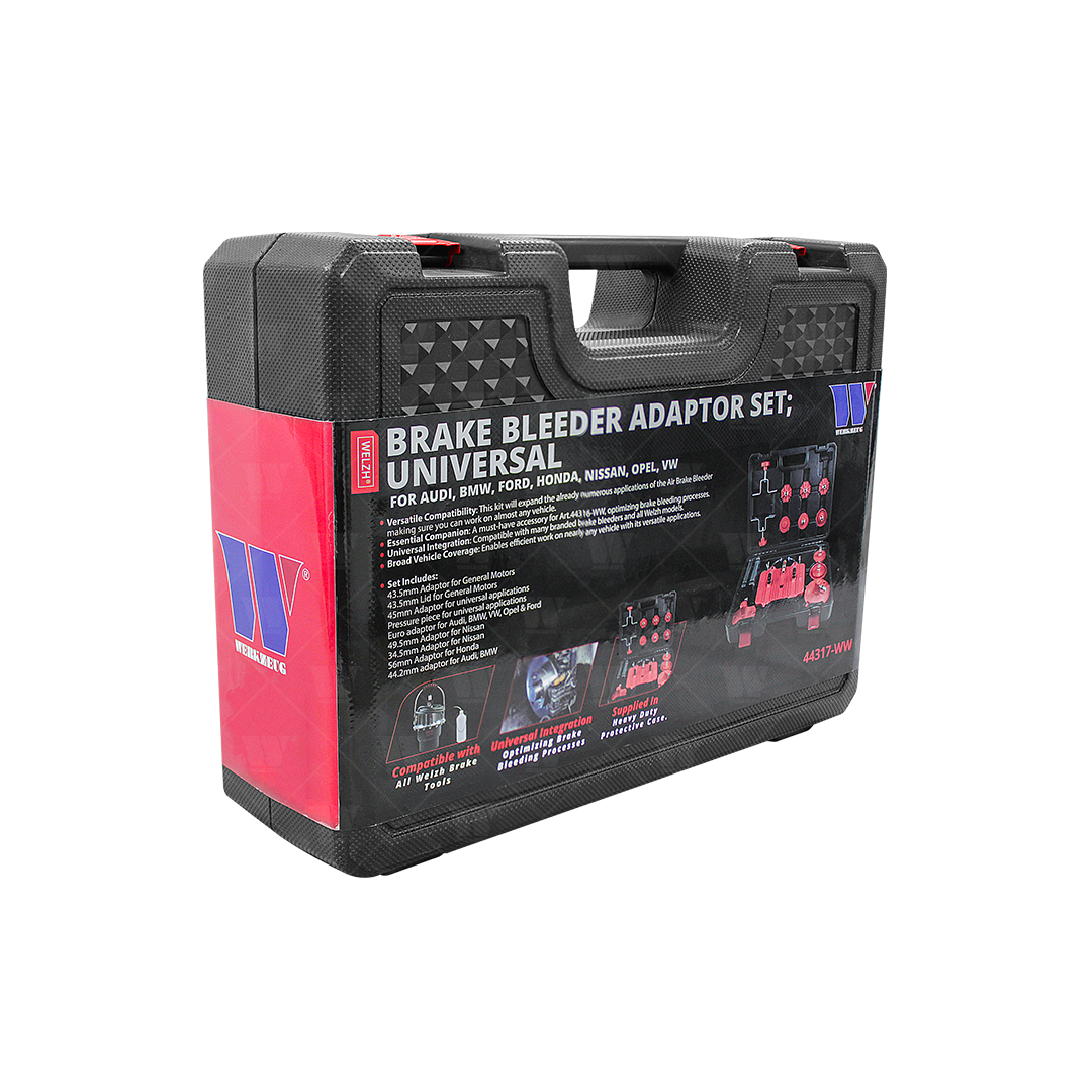 Juego de adaptadores para purga de frenos; Universal para Audi, BMW, Ford, Honda, Nissan, Opel, VW 44317-WW