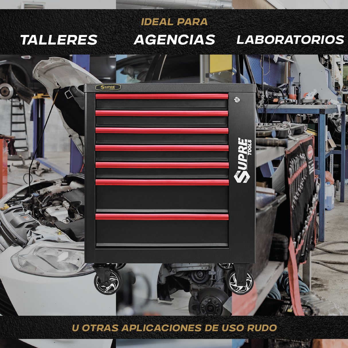 FORT - Gabinete para herramientas con ruedas - 7 cajones