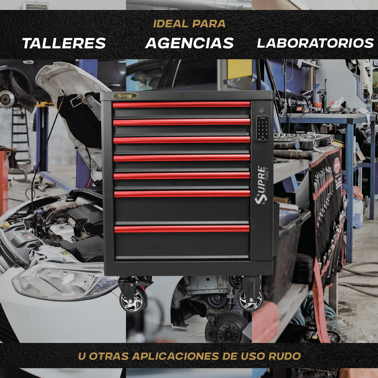 MAX DELUXE - Gabinete para herramientas con altavoz Bluetooth y cerradura digital