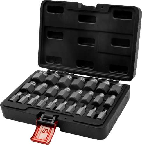 Juego de 25 piezas de extractores multi-estriados para tornillos 7020-WW