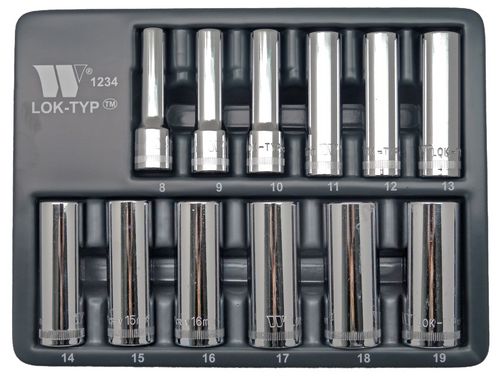 Juego de 12 Dados Profundos Lok-Typ 3/8" 8-19 mm 1234-WW