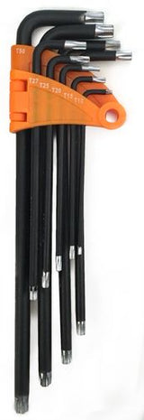 Conjunto de 9 llaves en forma de L extra largas, Juego de llaves en forma de estrella T, T10-T50. 1824-WW