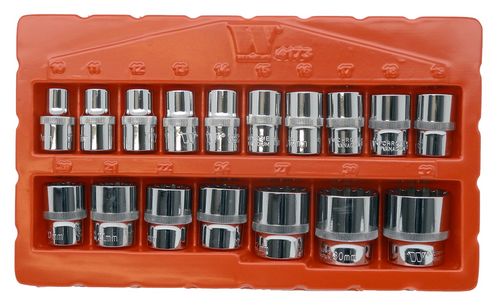 Juego de Dados; Gearlock, Superficial, 1/2" de carraca, 17 Piezas