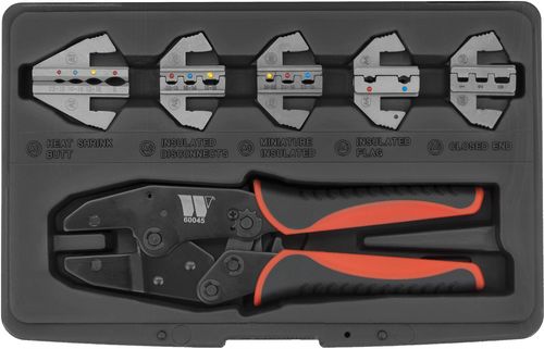 Juego de Herramientas de Crimpado Automotriz con 5 Pares de Mandíbulas 60045-WW