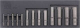 Juego de Dados, E-Torx®; Versión Larga de 13 Piezas, E4-E24, Acero S2