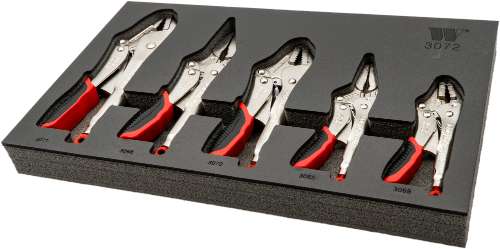 Juego de 5 piezas Grip-Lok®; Juego múltiple de pinzas de presión con bloqueo 3072-WW