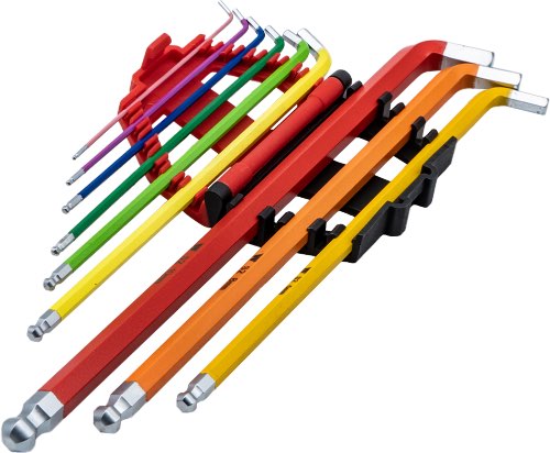 Juego de 9 Llaves Hexagonales Cortas con Cabeza Angular Extra Larga 5758-WW